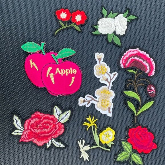 Lot of 8 patches Iron On applique Embroidery Patches Flowers Set of 8 patches - Picture 2 of 9